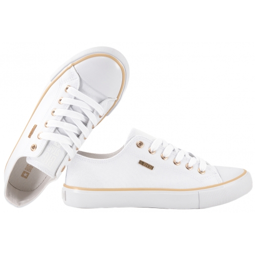 BIG STAR TT274772 TRAMPKI PÓŁTRAMPKI DAMSKIE TENISÓWKI TEKSTYLNE białe