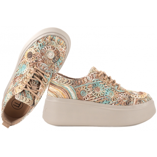 FILIPPO DP7799 AŻUROWE TEKSTYLNE PÓŁBUTY DAMSKIE SNEAKERSY NA PLATFORMIE