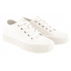 BIG STAR TT274269 TRAMPKI DAMSKIE TENISÓWKI TEKSTYLNE NA PLATFORMIE białe