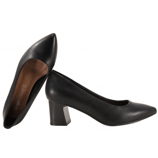 SERGIO LEONE PB 413 CZÓŁENKA DAMSKIE PÓŁBUTY NA OBCASIE czarne