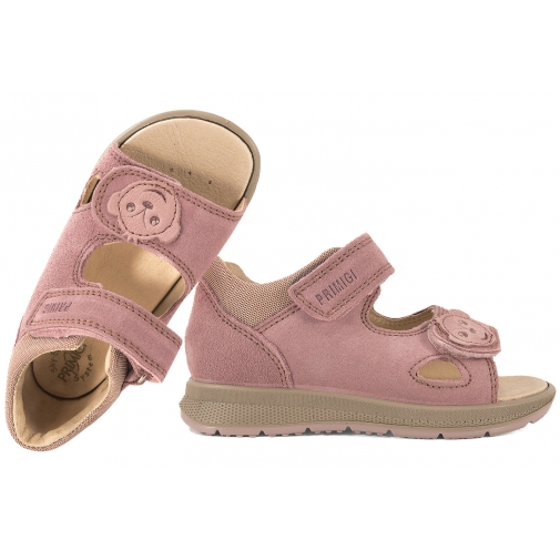 PRIMIGI 1365522 SANDAŁKI SKÓRZANE DZIEWCZĘCE SANDAŁY ZAMSZOWE PU