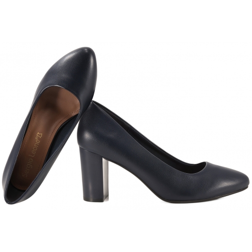 SERGIO LEONE PB131 CZÓŁENKA DAMSKIE PÓŁBUTY NA OBCASIE EKO granatowe