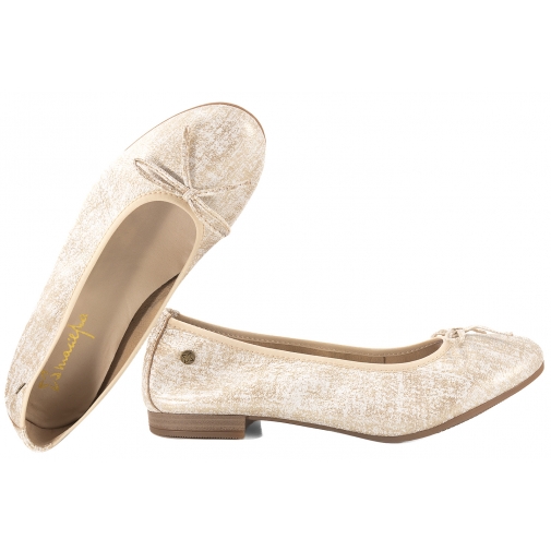 MACIEJKA P6800-26/00-0 BALERINKI DAMSKIE PÓŁBUTY BALERINY SKÓRZANE pozłacane