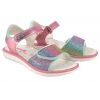 PRIMIGI 1385199 SANDAŁKI DZIEWCZĘCE SANDAŁY NA RZEPY Z BROKATEM tęczowe