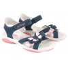 PRIMIGI 1383722 SANDAŁKI DZIEWCZĘCE SANDAŁY SKÓRZANE NA RZEPY granatowe