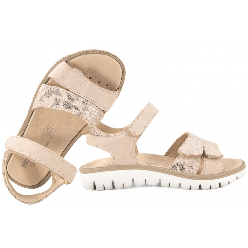 PRIMIGI 1389022 SKÓRZANE SANDAŁKI DZIEWCZĘCE SANDAŁY NA RZEPY beżowe