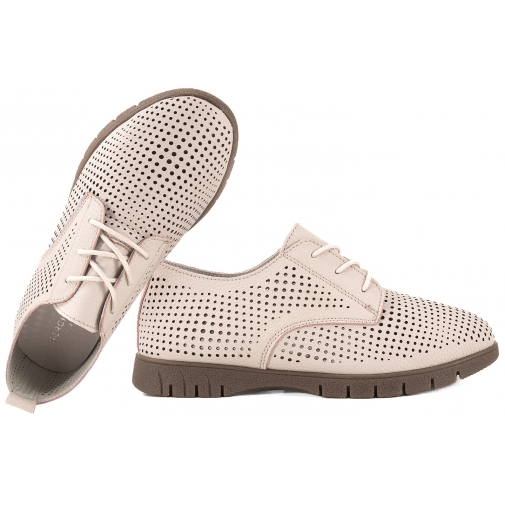 SERGIO LEONE SP-005 AŻUROWE SKÓRZANE PÓŁBUTY DAMSKIE SNEAKERSY SZNUROWANE