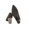 SERGIO LEONE PB414 CZÓŁENKA DAMSKIE PÓŁBUTY NA OBCASIE czekoladowe