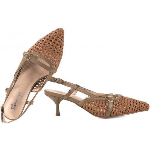 MACIEJKA K7446-29 AŻUROWE SKÓRZANE SANDAŁY DAMSKIE SZPILKI CZÓŁENKA NA LATO