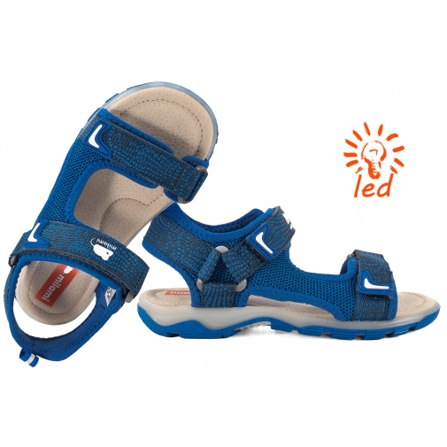 MILAMI 520-6 SANDAŁKI DZIECIĘCE SANDAŁY TEKSTYLNE NA RZEPY niebieskie