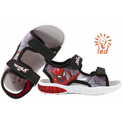 BARTEK 8900711 ŚWIECĄCE SANDAŁKI TEKSTYLNE CHŁOPIĘCE  Spider-Man
