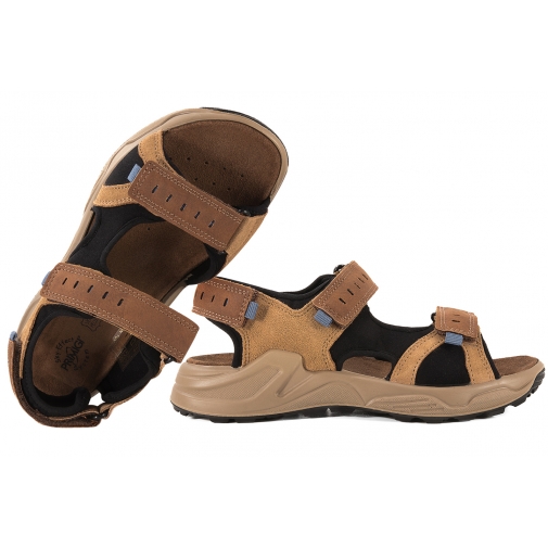 PRIMIGI 1398711 SANDAŁKI CHŁOPIĘCE SANDAŁY SKÓRZANE/TEKSTYLNE brązowe