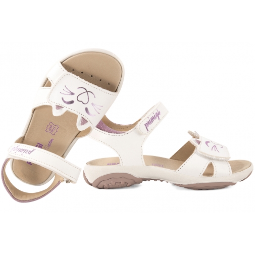 PRIMIGI 1384000 SANDAŁKI DZIEWCZĘCE SANDAŁY EKO NA RZEPY białe
