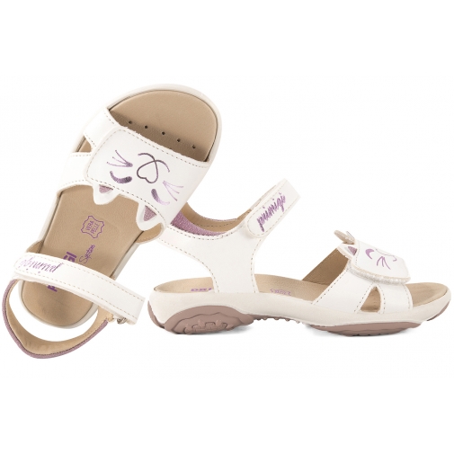 PRIMIGI 1384000 SANDAŁKI DZIEWCZĘCE SANDAŁY EKO NA RZEPY białe