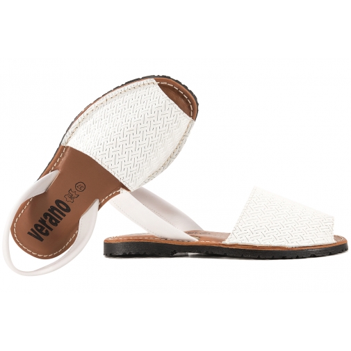 VERANO 2519 SANDAŁY DAMSKIE HISZPAŃSKIE SKÓRZANE białe