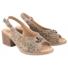 FILIPPO DS7645 AŻUROWE SKÓRZANE SANDAŁY DAMSKIE NA OBCASIE