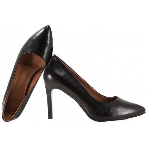 SERGIO LEONE  SL 1339 SKÓRZANE CZÓŁENKA DAMSKIE SZPILKI czarne