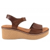 VERANO 6635 HISZPAŃSKIE SANDAŁY DAMSKIE NA KOTURNIE SKÓRZANE brązowe