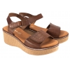 VERANO 6635 HISZPAŃSKIE SANDAŁY DAMSKIE NA KOTURNIE SKÓRZANE brązowe