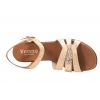 VERANO 6600 HISZPAŃSKIE SANDAŁY DAMSKIE NA OBCASIE SKÓRZANE beżowe