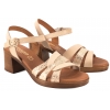 VERANO 6600 HISZPAŃSKIE SANDAŁY DAMSKIE NA OBCASIE SKÓRZANE beżowe