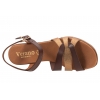 VERANO 6600 HISZPAŃSKIE SANDAŁY DAMSKIE NA OBCASIE SKÓRZANE brązowe