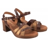 VERANO 6600 HISZPAŃSKIE SANDAŁY DAMSKIE NA OBCASIE SKÓRZANE brązowe
