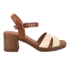 VERANO 6631 HISZPAŃSKIE SANDAŁY DAMSKIE NA OBCASIE SKÓRZANE beż / brąz