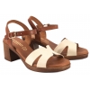 VERANO 6631 HISZPAŃSKIE SANDAŁY DAMSKIE NA OBCASIE SKÓRZANE beż / brąz