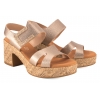 VERANO 6730 HISZPAŃSKIE SANDAŁY DAMSKIE NA OBCASIE SKÓRZANE platynowe