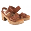 VERANO 6730 HISZPAŃSKIE SANDAŁY DAMSKIE NA OBCASIE SKÓRZANE brązowe
