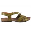 VERANO 674 SANDAŁY DAMSKIE HISZPAŃSKIE SKÓRZANE NA KORKU pistacjowe