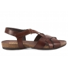 VERANO 674 SANDAŁY DAMSKIE HISZPAŃSKIE SKÓRZANE NA KORKU czekoladowe