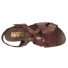 VERANO 674 SANDAŁY DAMSKIE HISZPAŃSKIE SKÓRZANE NA KORKU czekoladowe