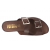 VERANO 4307 KLAPKI DAMSKIE HISZPAŃSKIE SKÓRZANE NA KORKU c.brąz