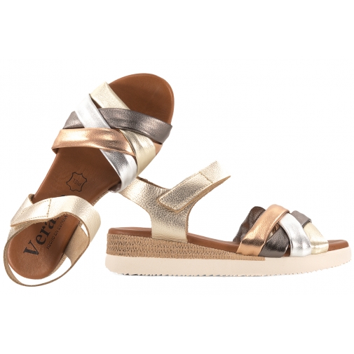 VERANO 3774 SKÓRZANE SANDAŁY DAMSKIE HISZPAŃSKIE NA KOTURNIE