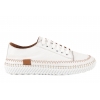 LaAzaria 193-314 PÓŁBUTY DAMSKIE TRAMPKI SKÓRZANE SNEAKERSY białe