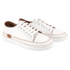 LaAzaria 193-314 PÓŁBUTY DAMSKIE TRAMPKI SKÓRZANE SNEAKERSY białe