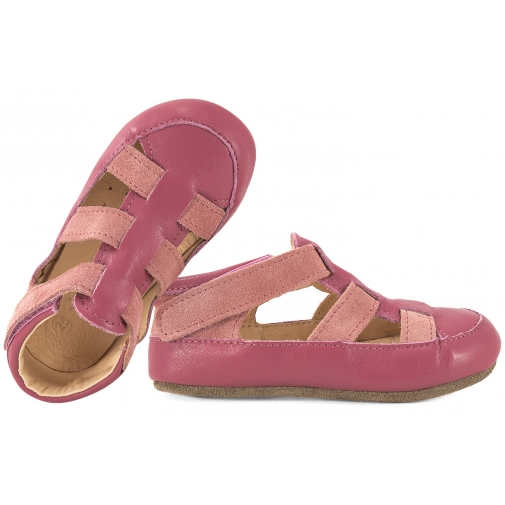 OBEX SAMOA BAREFOOT FLEXY SKÓRZANE KAPCIE PAPCIE DZIEWCZĘCE RZEP róż