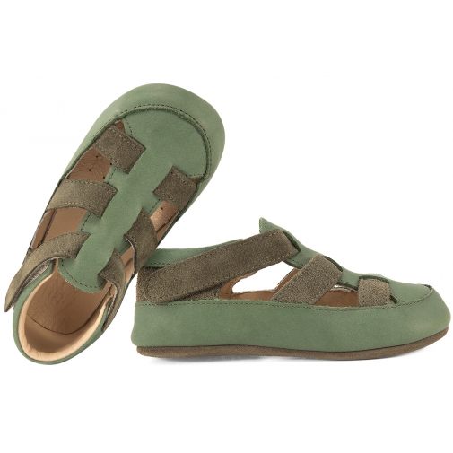 OBEX KAST BAREFOOT FLEXY SKÓRZANE KAPCIE PAPCIE DZIECIĘCE SANDAŁKI RZEP khaki