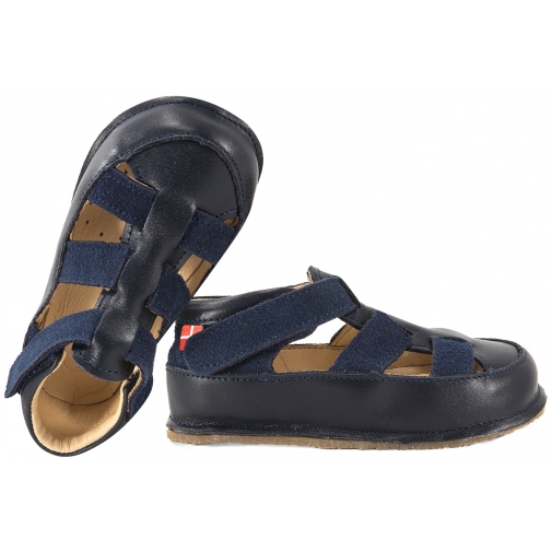 OBEX HELIS OUTDOOR BAREFOOT SANDAŁKI SKÓRZANE KAPCIE PAPCIE DZIECIĘCE granat