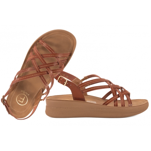 FILIPPO DS7905 SANDAŁY DAMSKIE NA PLATFORMIE PASKI brązowe