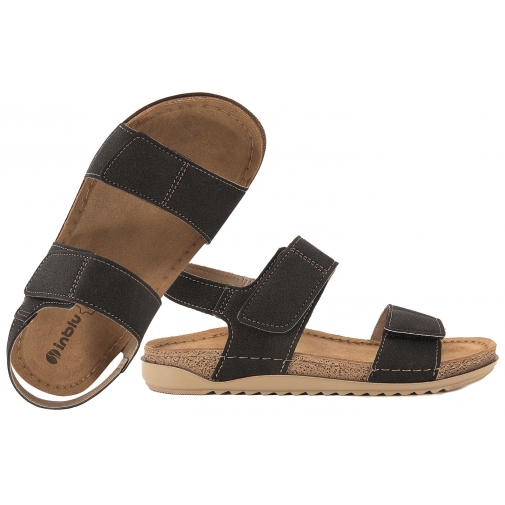 INBLU AA-70 SANDAŁY DAMSKIE EKO SOFT PU SKÓRZANA WKŁADKA czarne