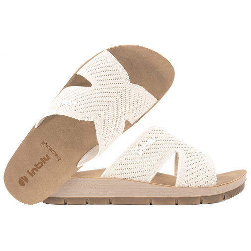 INBLU AG-14 TEKSTYLNE KLAPKI DAMSKIE SOFT PU ghiaccio - lodowe