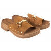 INBLU TF-2KU SKÓRZANE KLAPKI DAMSKIE NA OBCASIE SOFT PU camel