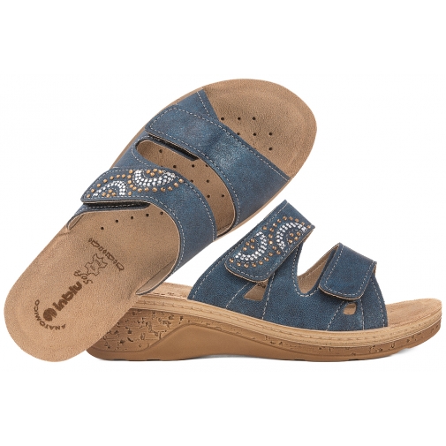 INBLU PV-15 KLAPKI DAMSKIE EKO KOTURN SOFT PU granatowy