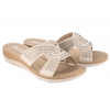INBLU BV-47 KLAPKI DAMSKIE COMFORT SOFT EKO PU lodowy beż