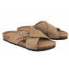 FILIPPO DS7919 SKÓRZANE KLAPKI DAMSKIE PROFILOWANE FUSBETY taupe