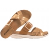 INBLU FA-06 KLAPKI DAMSKIE KOMFORT SOFT PU SKÓRZANA WKŁADKA camel/złoty
