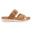 INBLU FA-06 KLAPKI DAMSKIE KOMFORT SOFT PU SKÓRZANA WKŁADKA camel/złoty